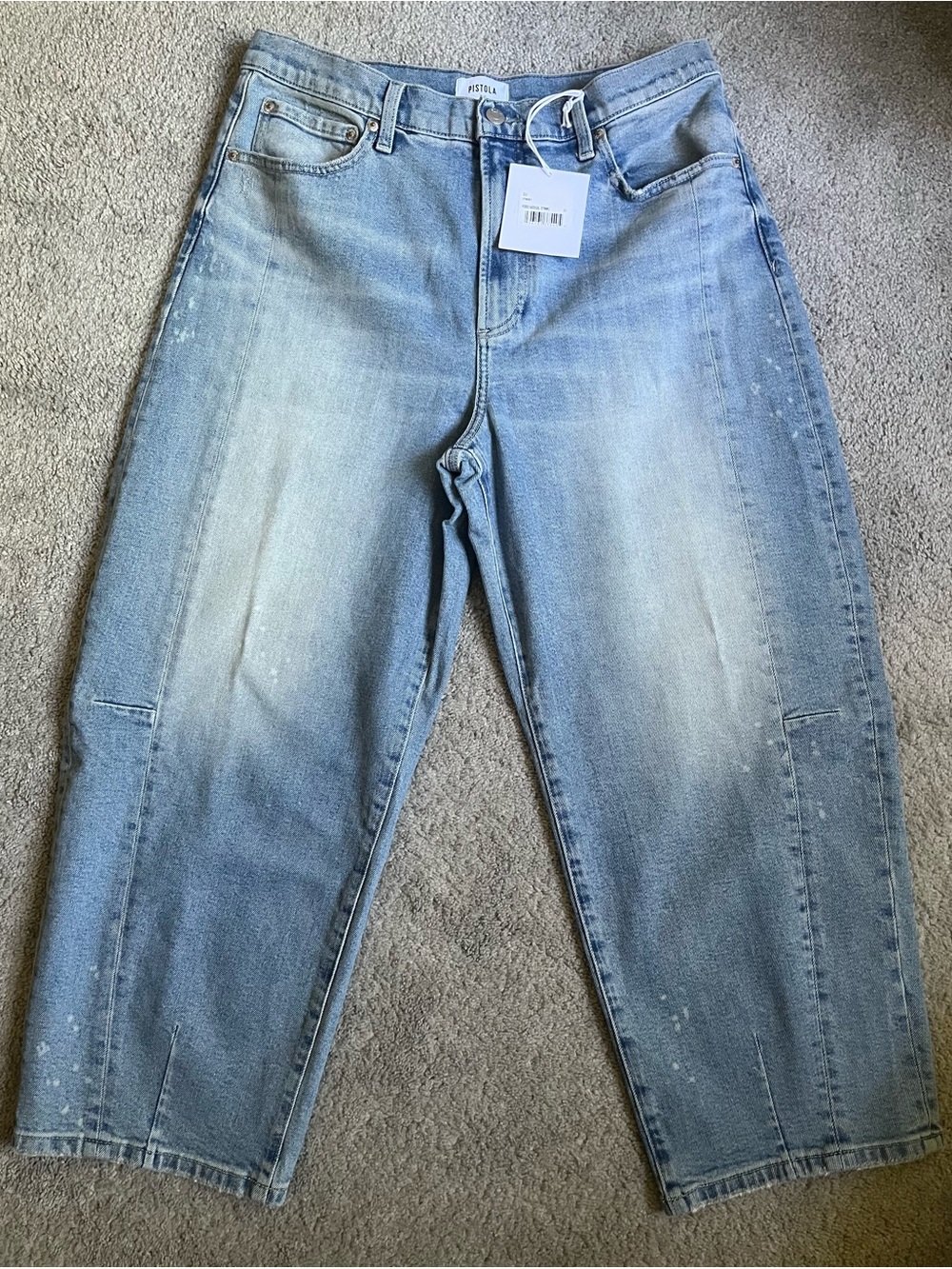 NWT Pistola Eli High Rise Arched Leg Light Wash Denim Jean 31 - Picture 5 of 10